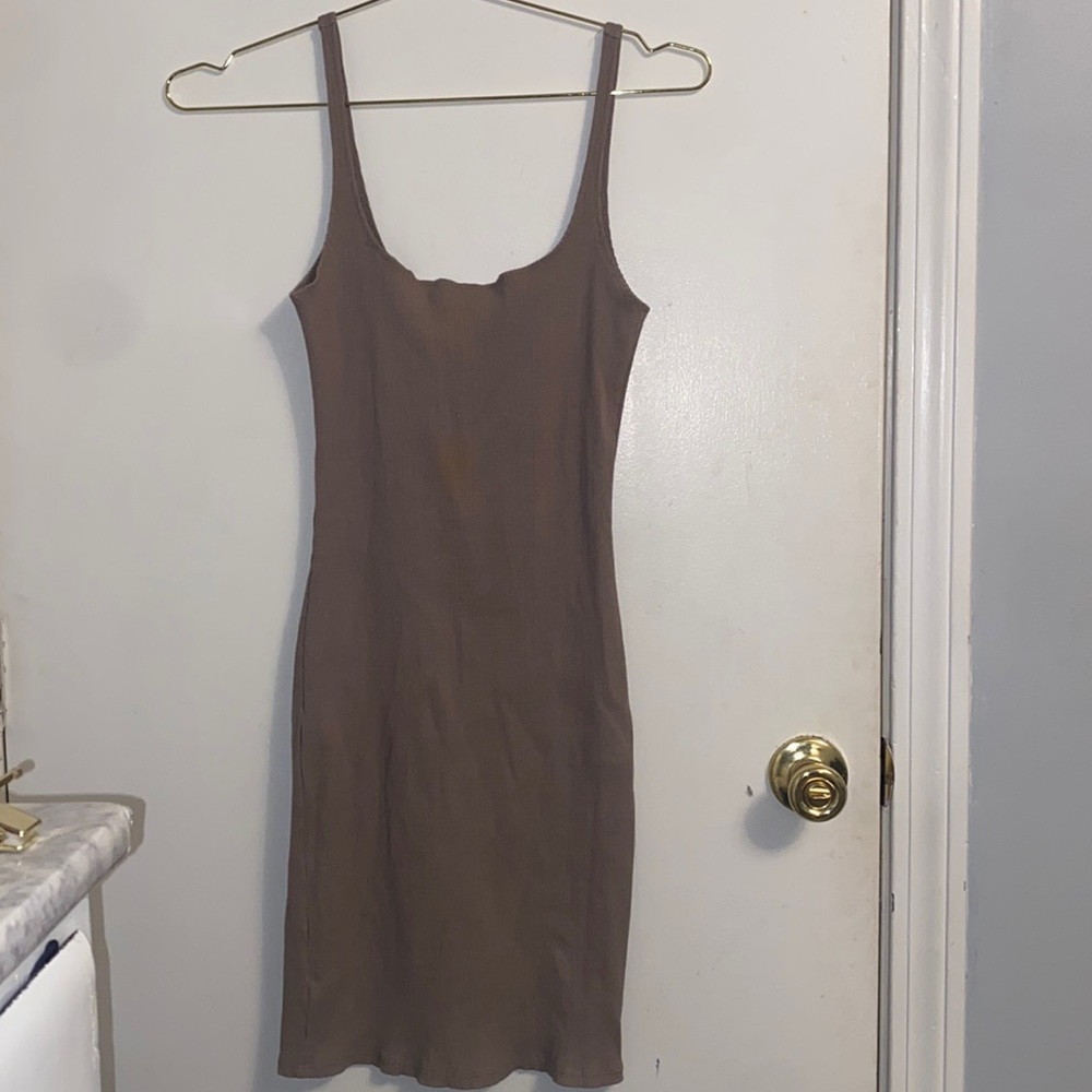 Tan body on dress